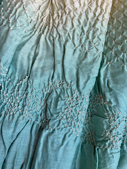 Moonga Ombre Green Bandhej Dupatta