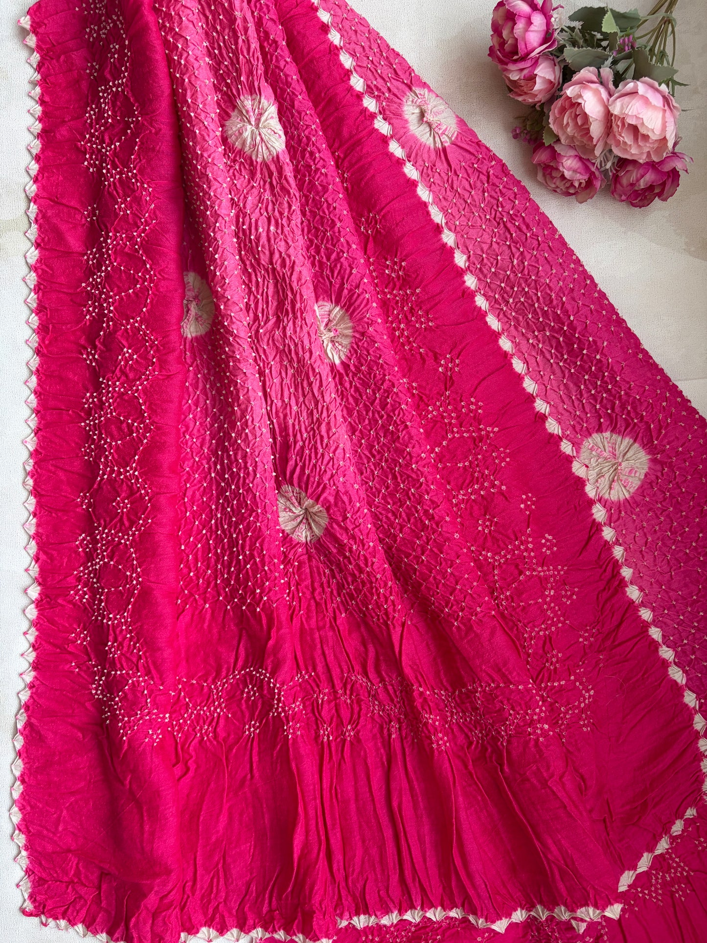 Moonga Ombre Pink Bandhej Dupatta