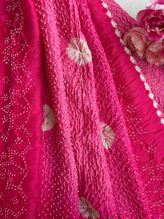 Moonga Ombre Pink Bandhej Dupatta