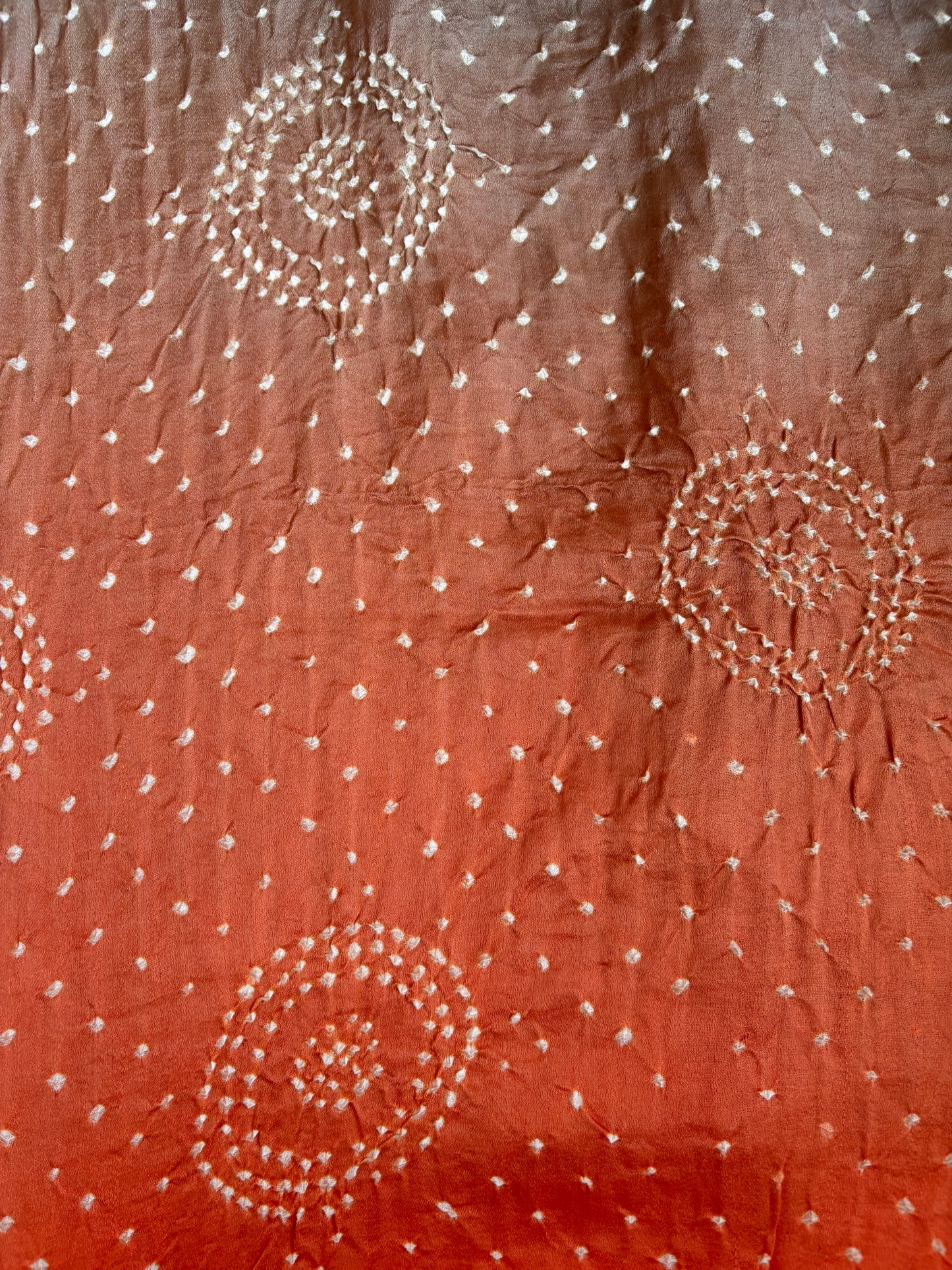 Gajji Rai Dana Ombre Grey Orange Bandhej Dupatta