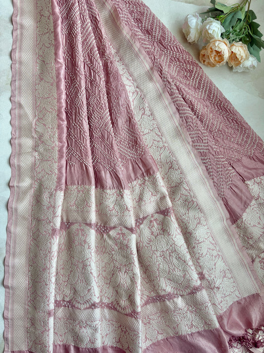 Katan Parsi Onion Pink Bandhej Dupatta