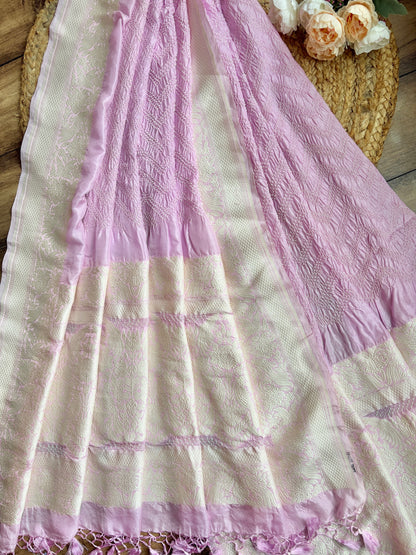 Katan Parsi Lilac Bandhej Dupatta