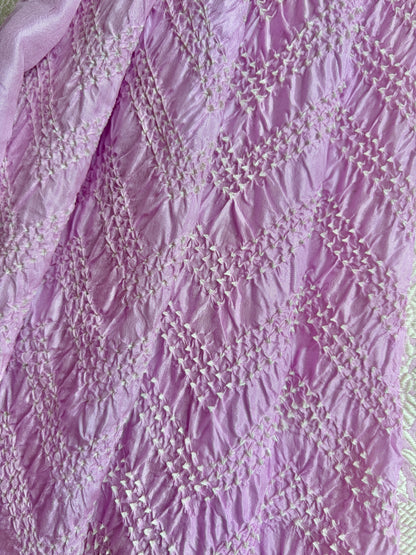 Katan Parsi Lilac Bandhej Dupatta