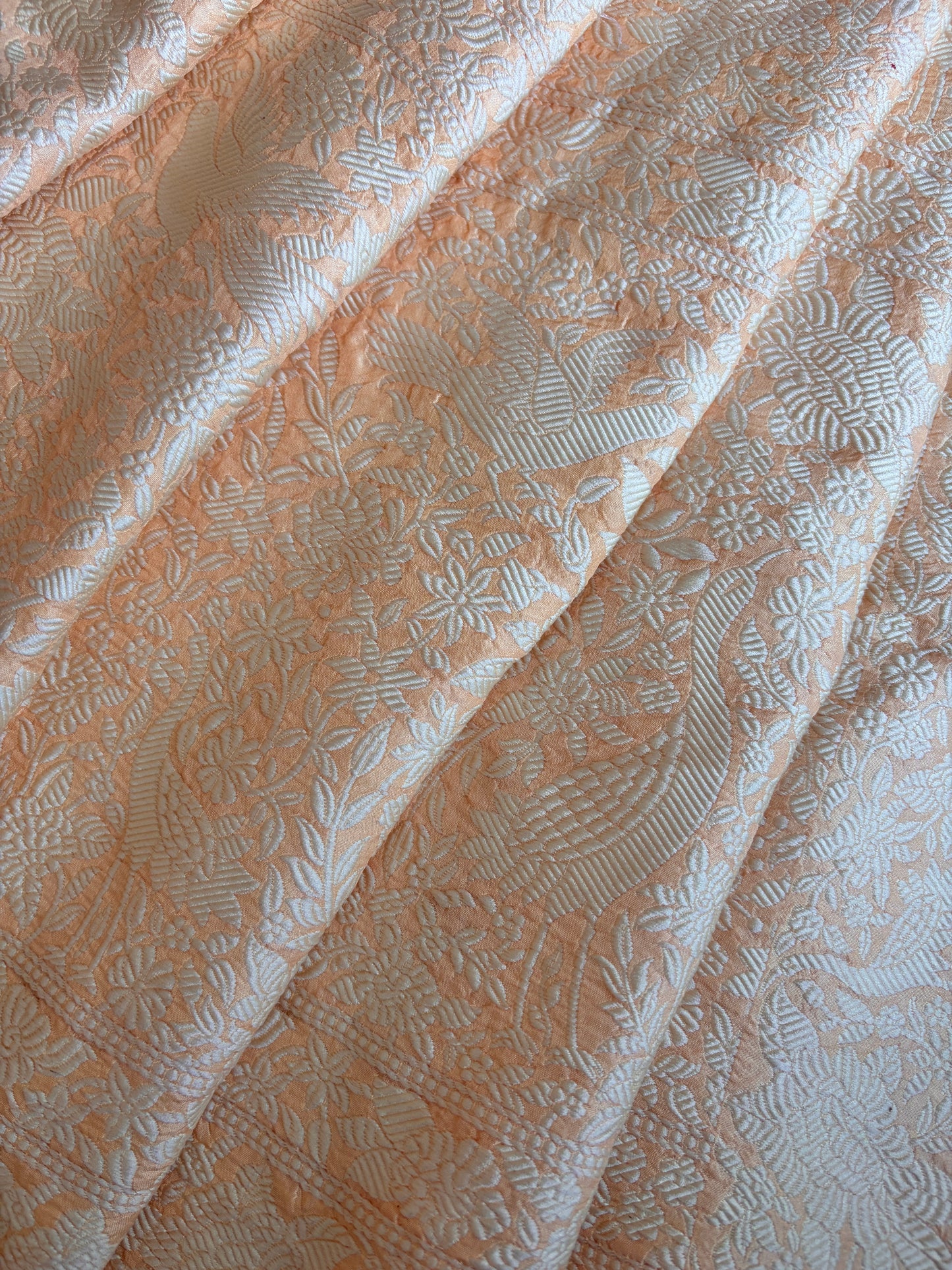 Katan Parsi Red Rai Dana Beige Peach Bandhej Dupatta