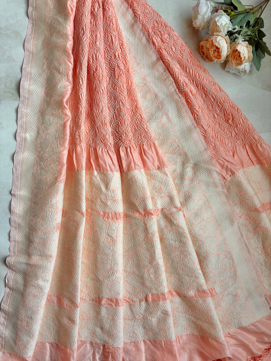 Katan Parsi Rai Dana Pastel Pink Bandhej Dupatta