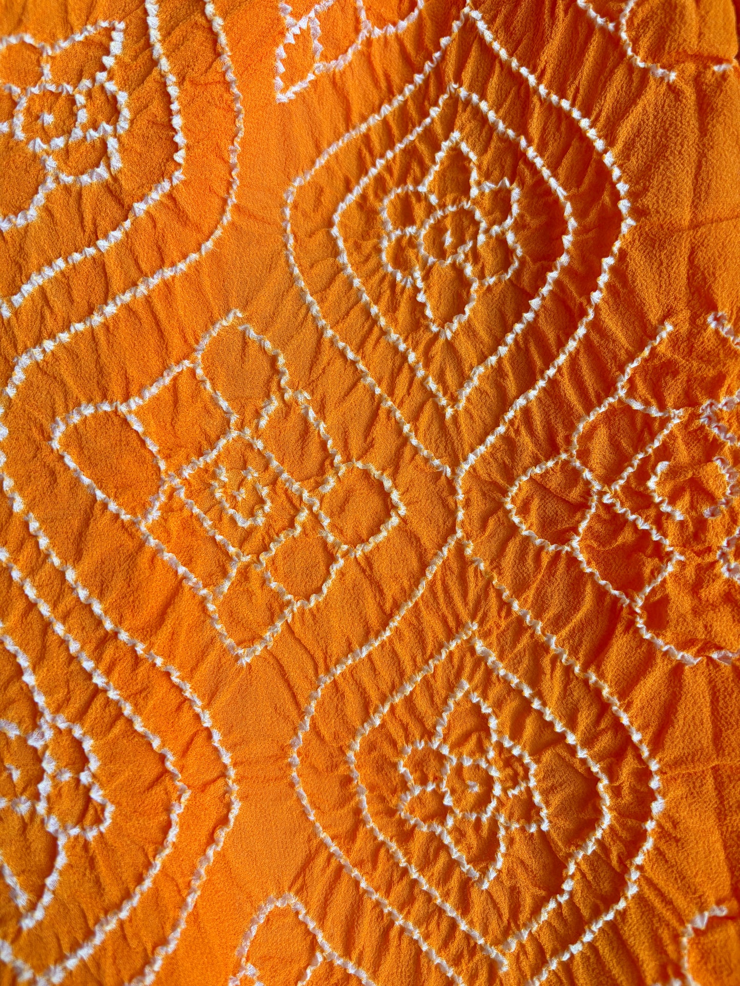 Georgette Lucknowi Orange Bandhej Dupatta