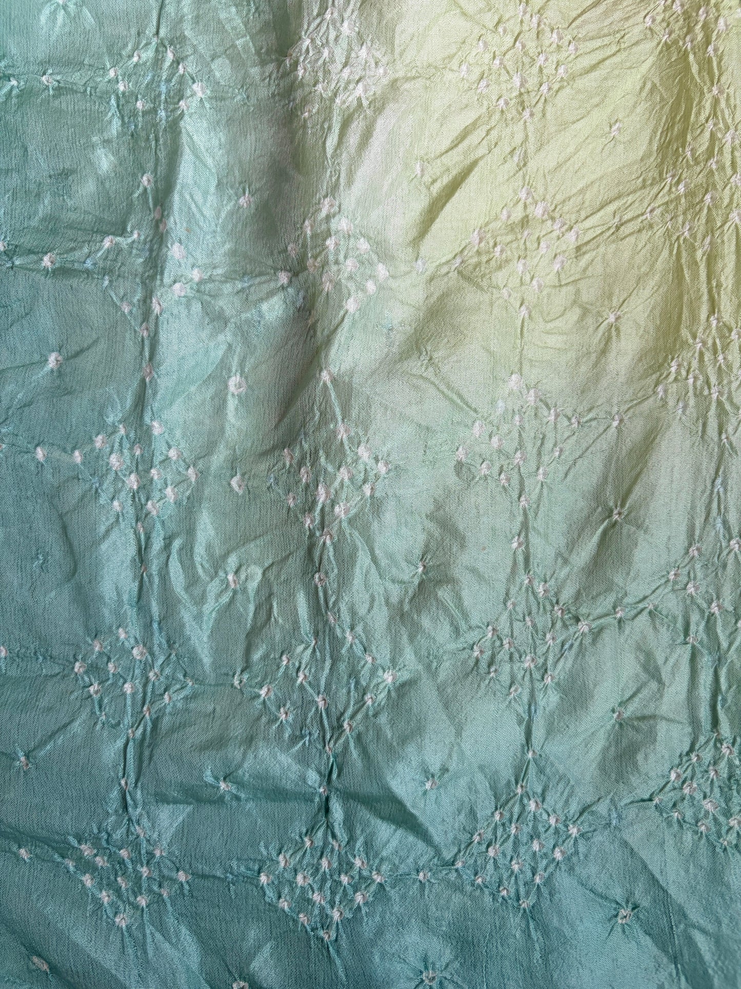 Katan Parsi Mint Green Sky Blue Bandhej Dupatta