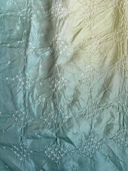 Katan Parsi Mint Green Sky Blue Bandhej Dupatta