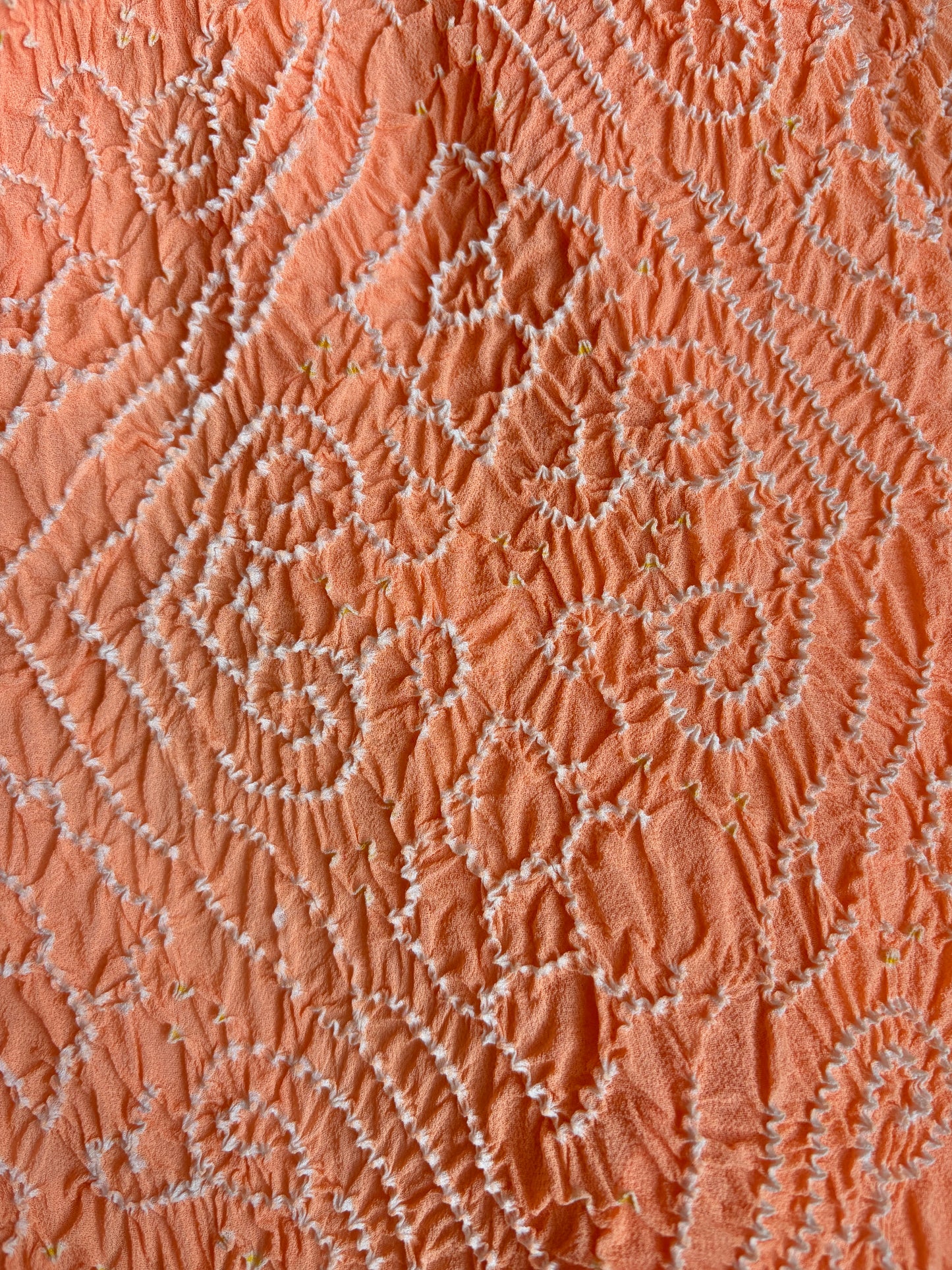 Georgette Peach Lucknowi Bandhej Dupatta