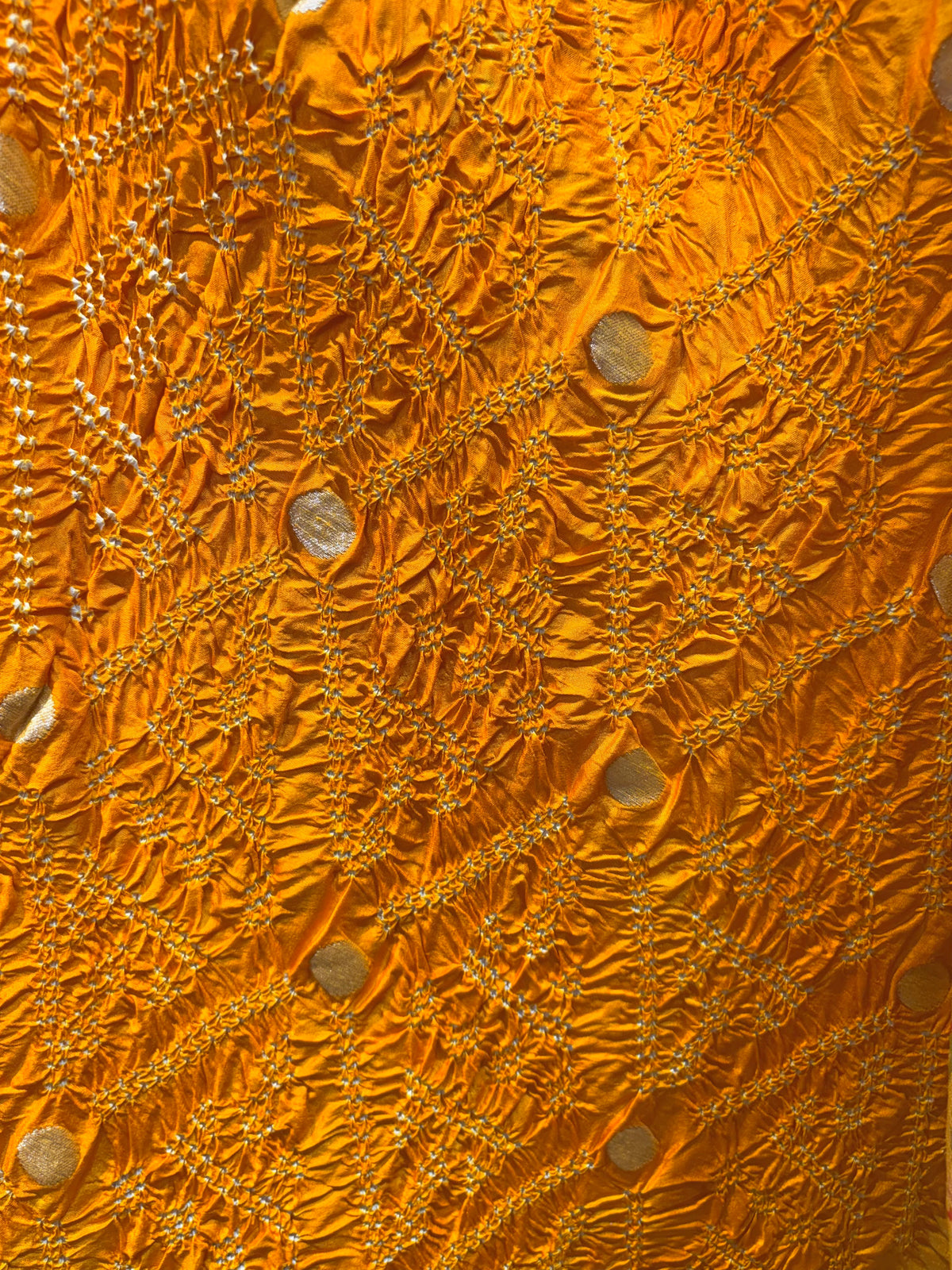 Katan Paithani Meenakari Yellow-White Bandhej Dupatta