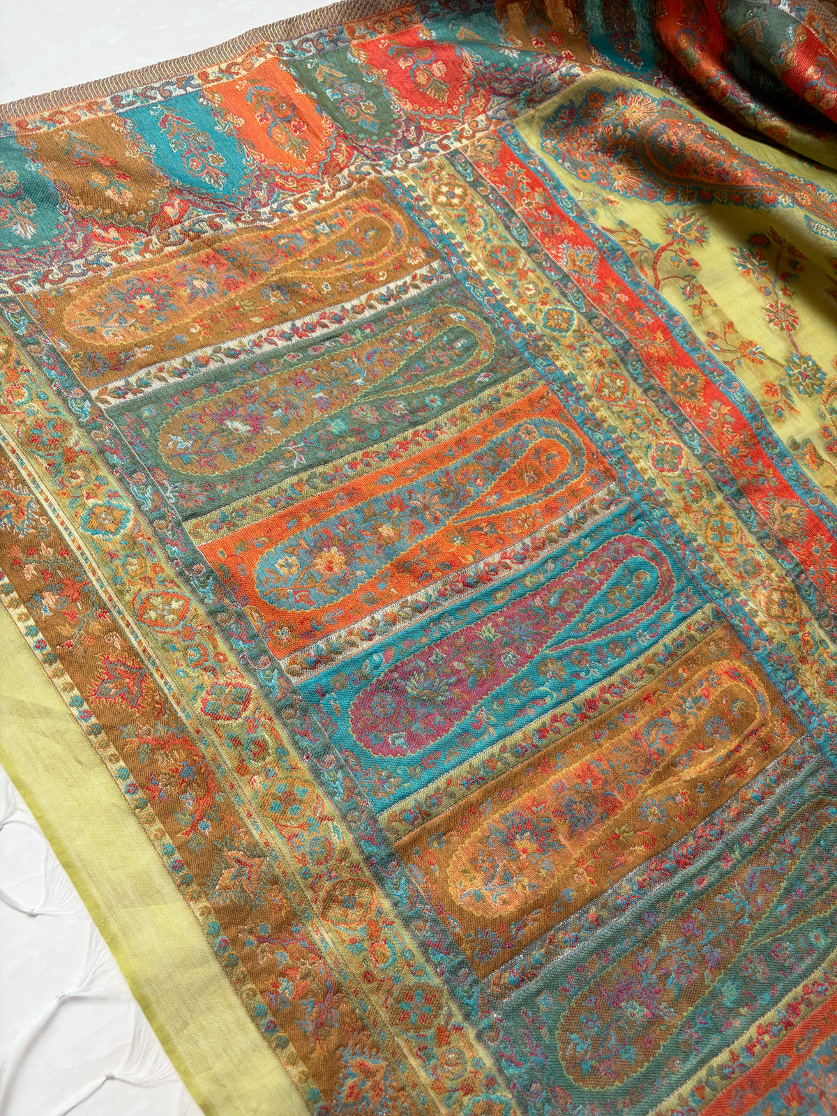Moonga Pashmina Mehendi Green Dupatta