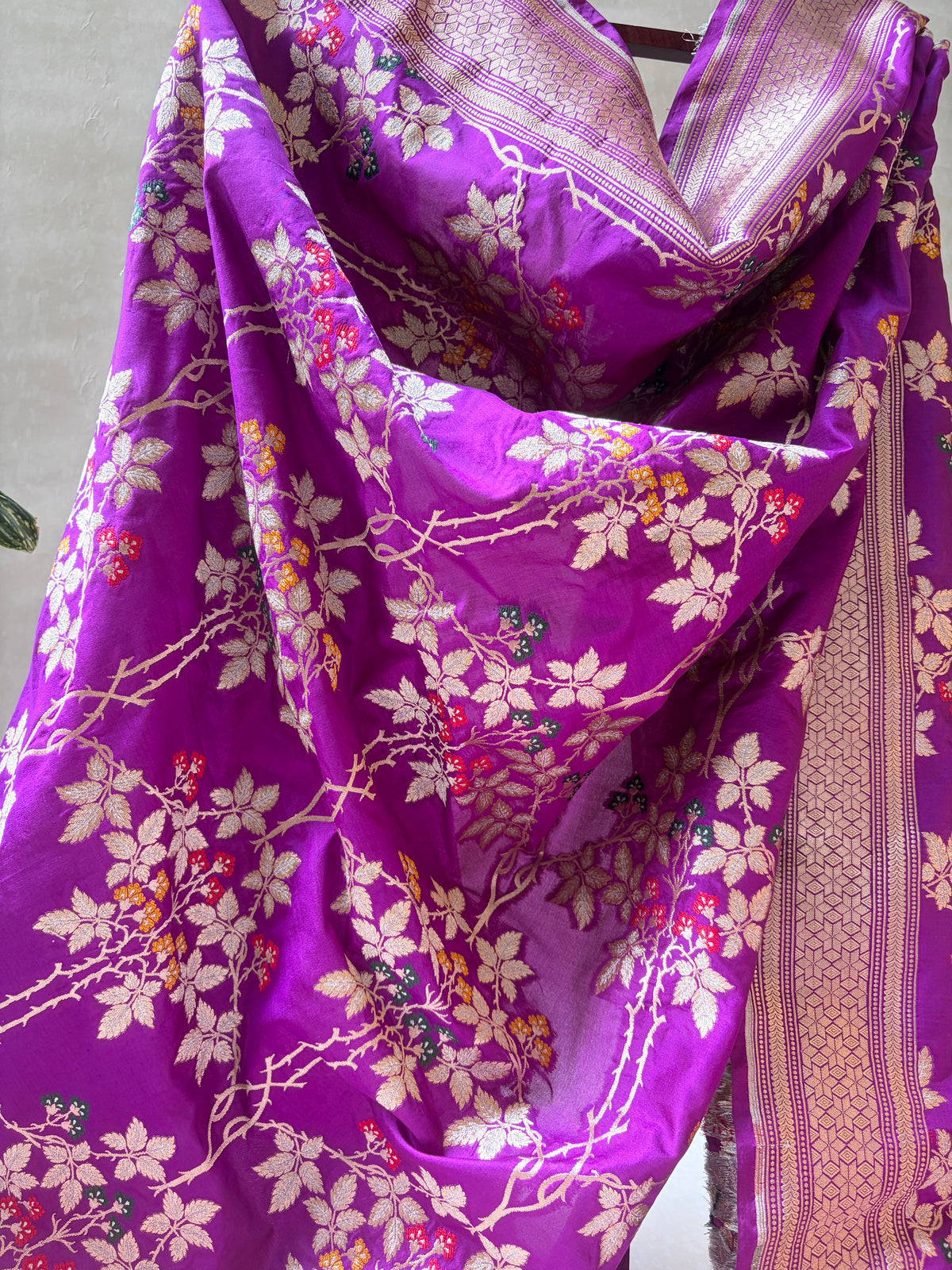 Katan Meenakari Zari Purple Dupatta