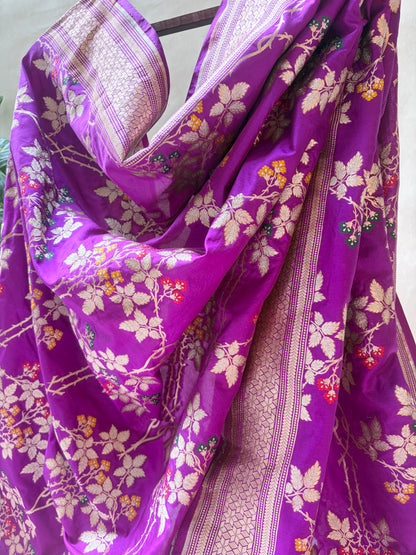 Katan Meenakari Zari Purple Dupatta