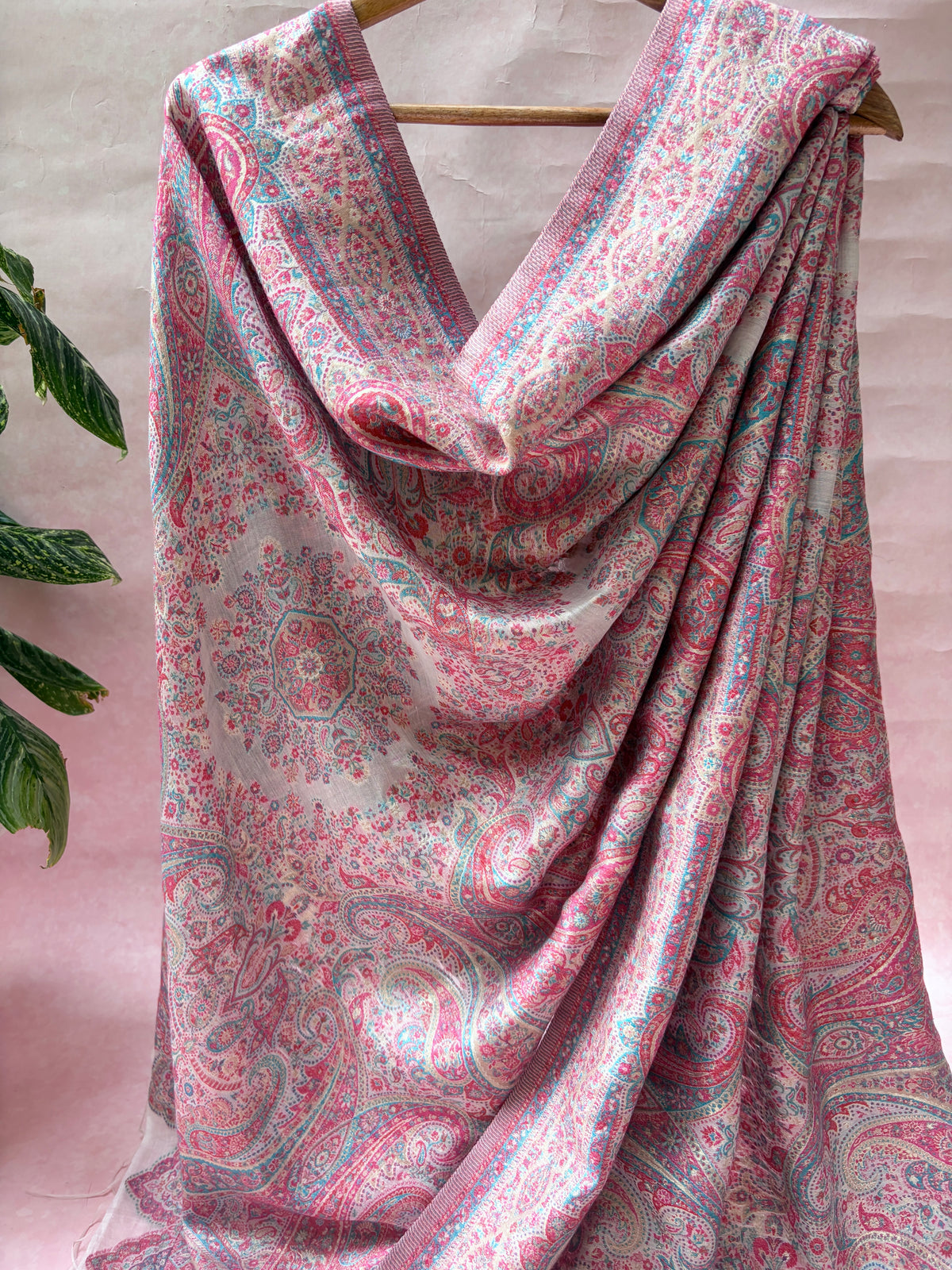 Moonga Pashmina Baby Pink Dupatta