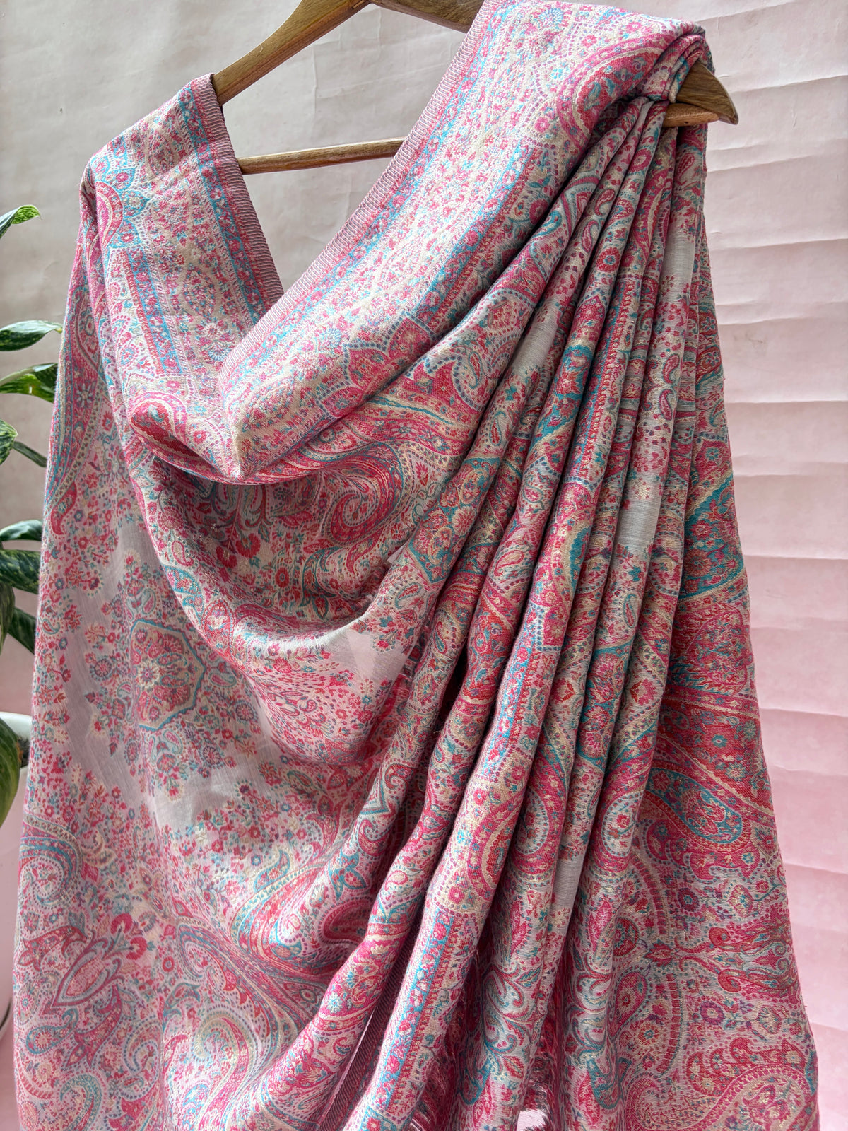 Moonga Pashmina Baby Pink Dupatta