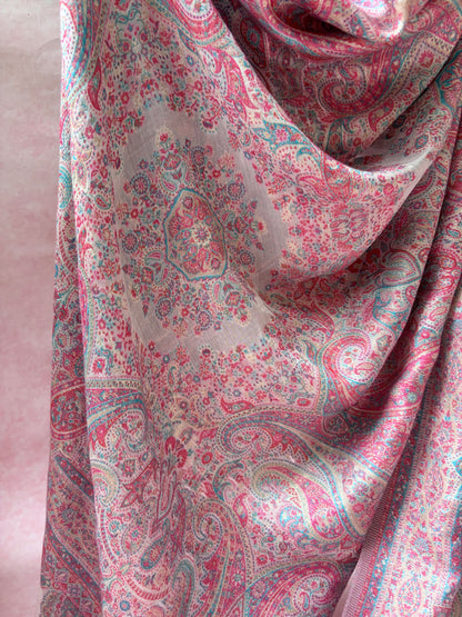 Moonga Pashmina Baby Pink Dupatta