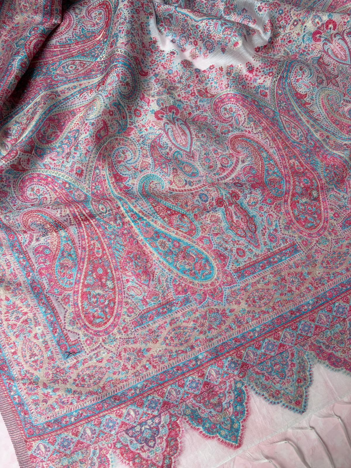 Moonga Pashmina Baby Pink Dupatta