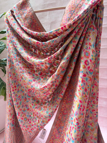 Moonga Pashmina Phulkari Multicolour Dupatta