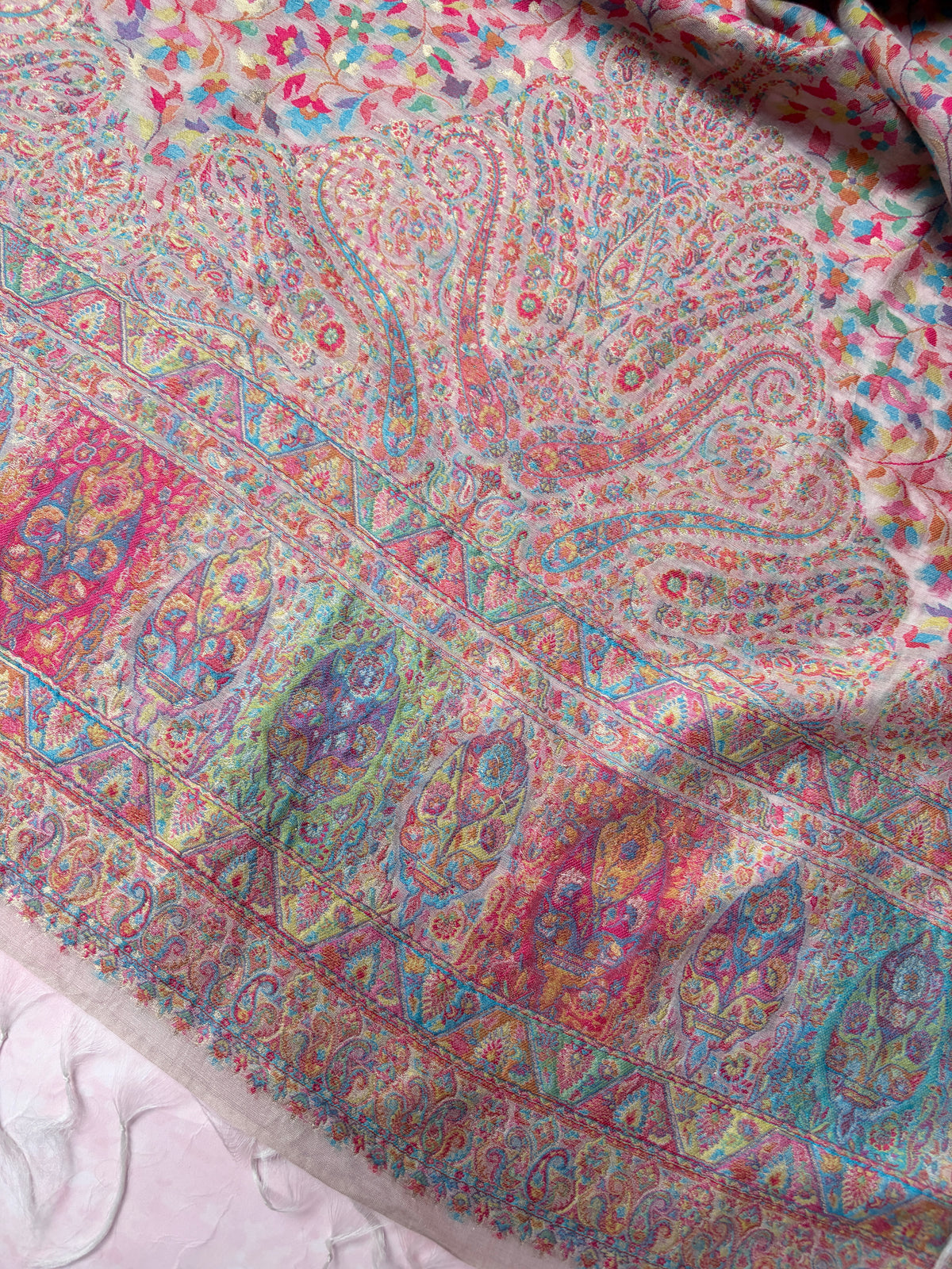 Moonga Pashmina Phulkari Multicolour Dupatta