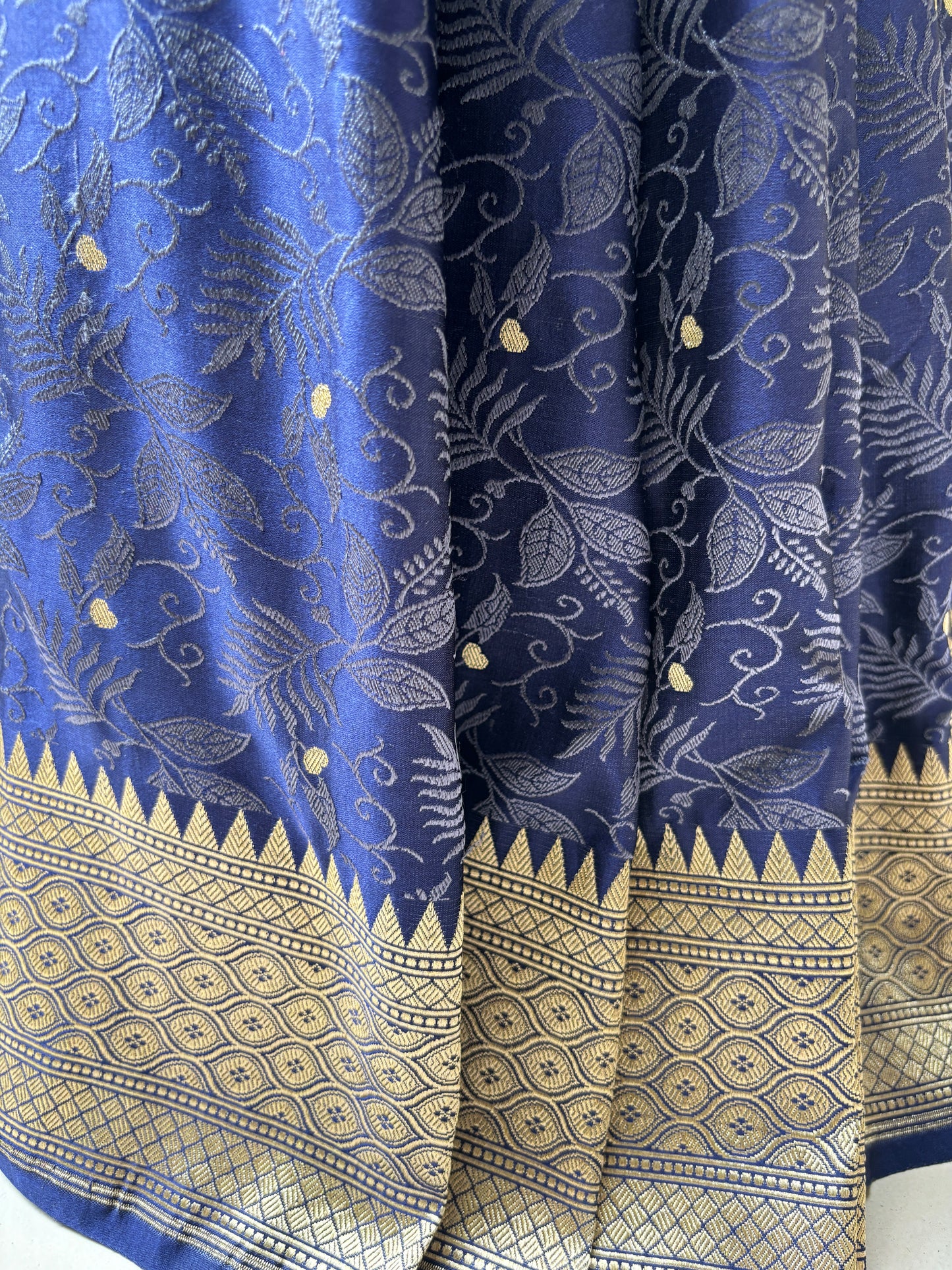 Blue Tanchoi Zari Saree