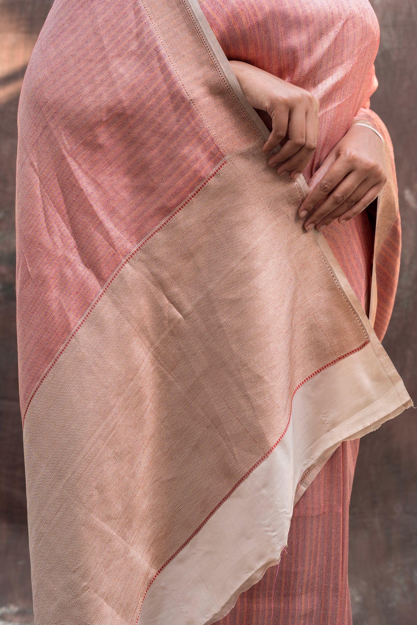 Satin Katan Stripe Zari Shades of Pink Saree