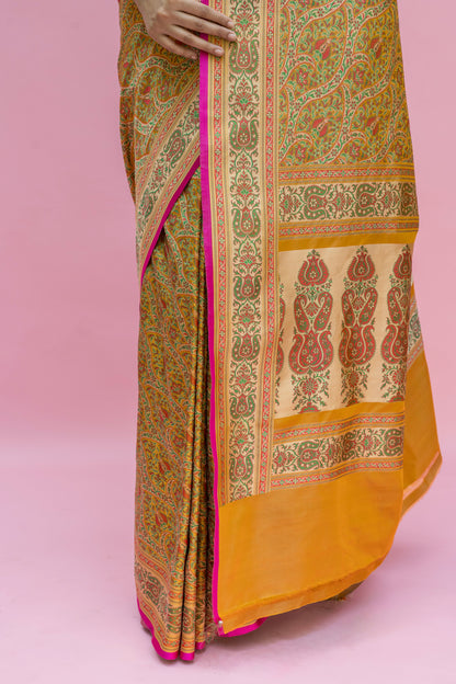 Mustard Jamawar Saree