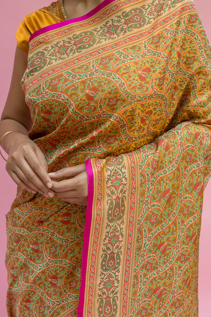 Mustard Jamawar Saree