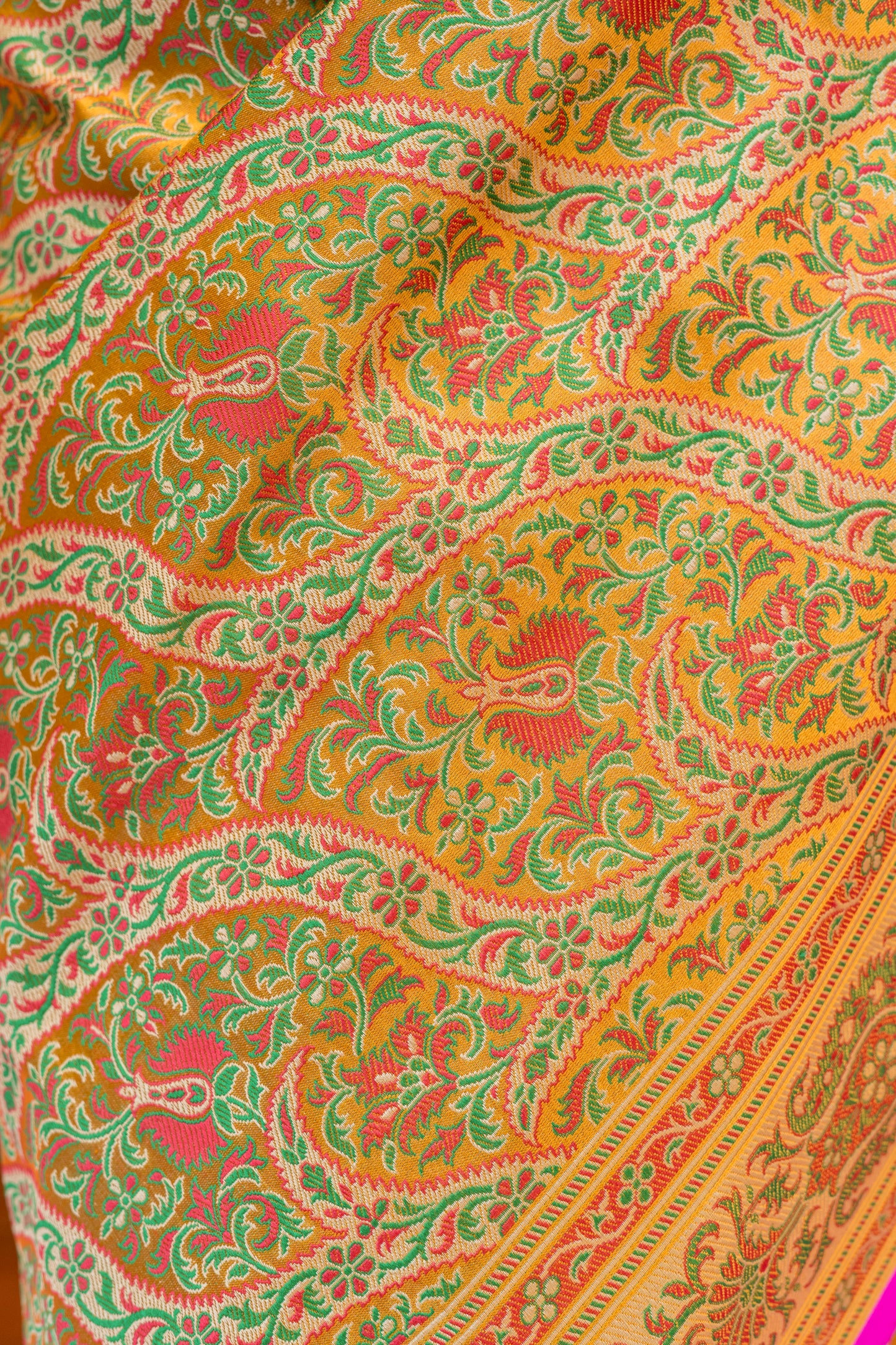 Mustard Jamawar Saree