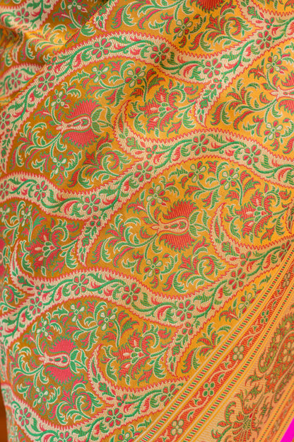 Mustard Jamawar Saree