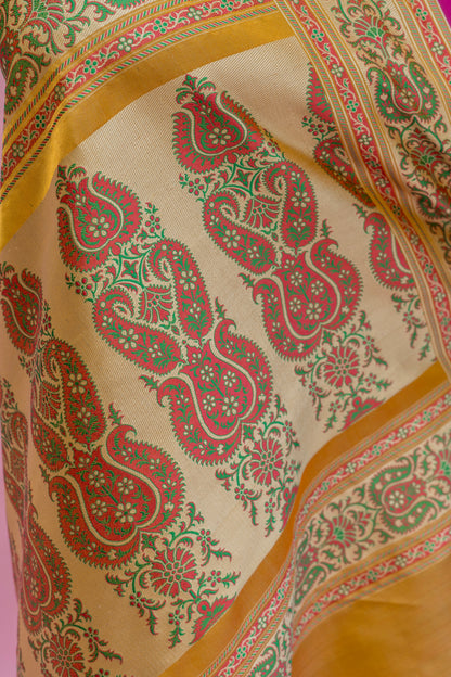 Mustard Jamawar Saree