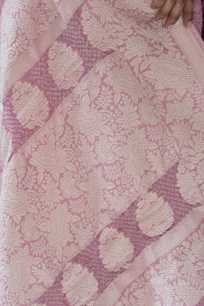 Katan Parsi Rai Dana Lilac Bandhej Saree