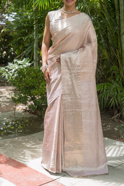 Katan Kanjeevaram Golden Zari Mauve Saree