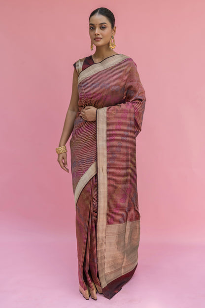 Checks Rangkat Katan Saree