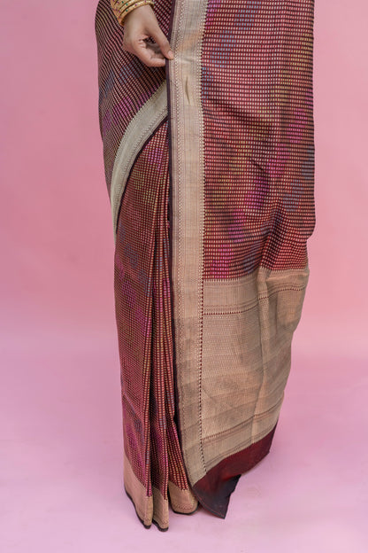 Checks Rangkat Katan Saree