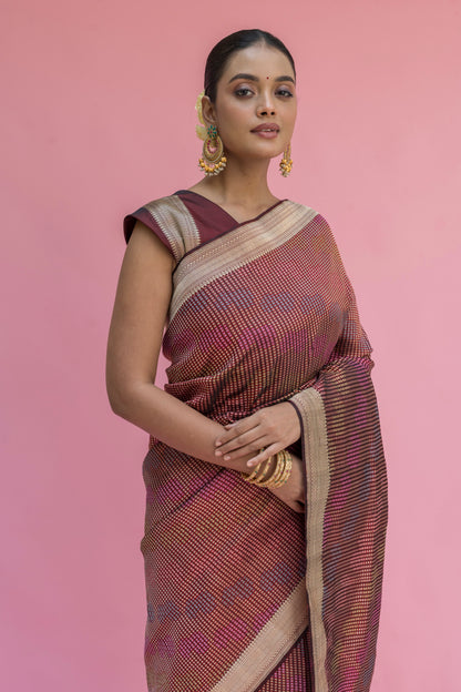 Checks Rangkat Katan Saree
