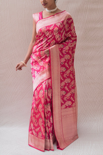 Katan Meenakari Rani saree