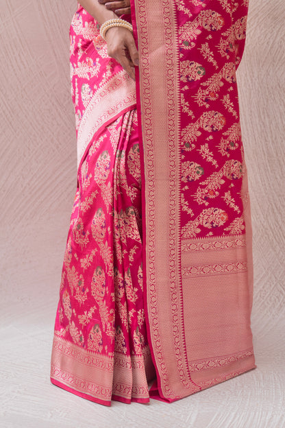 Katan Meenakari Rani saree