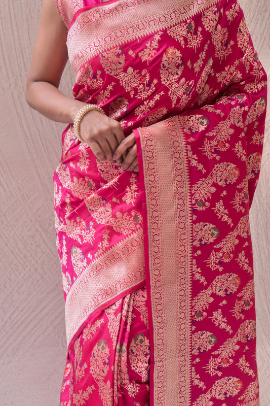 Katan Meenakari Rani saree