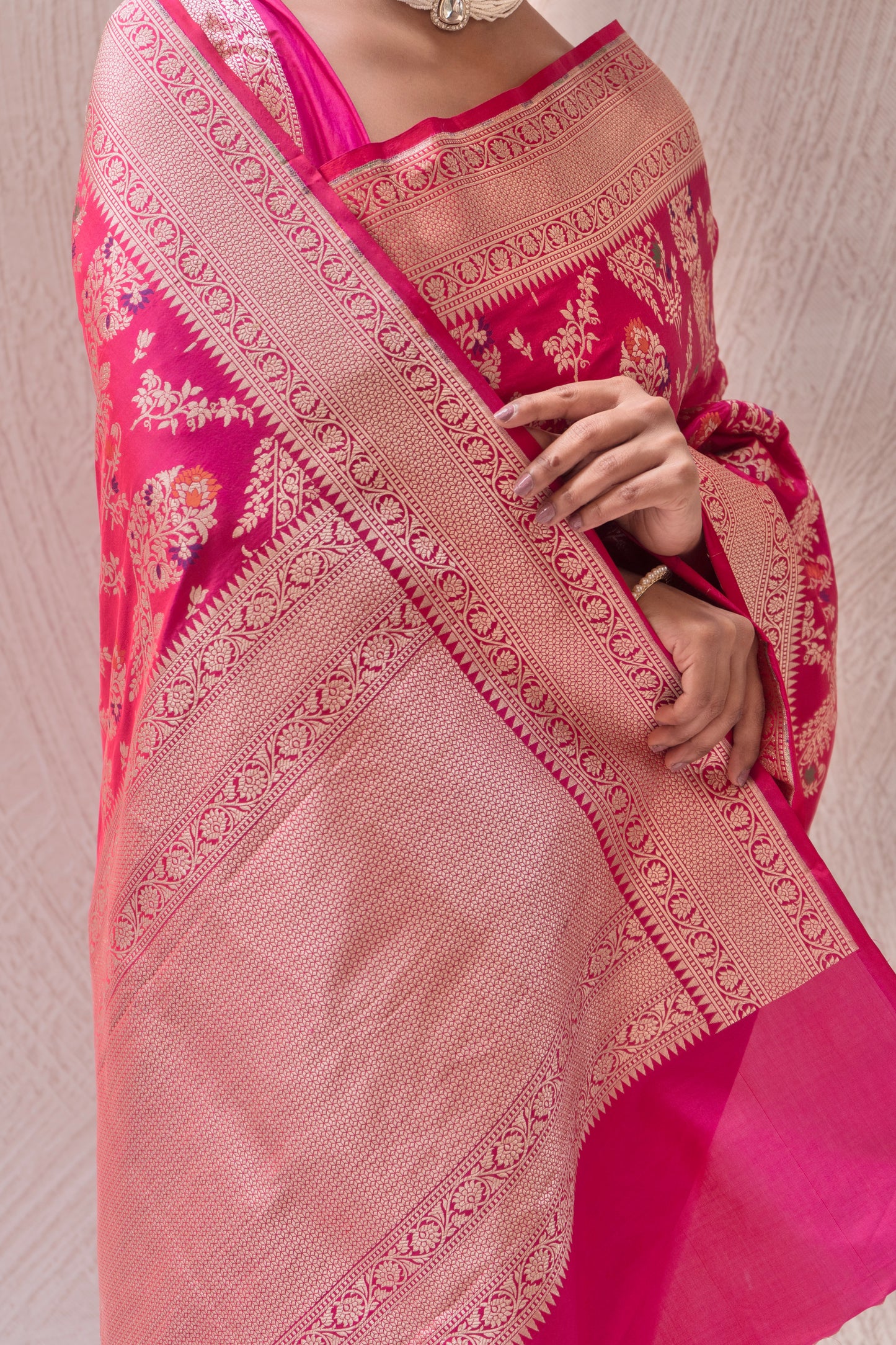 Katan Meenakari Rani saree