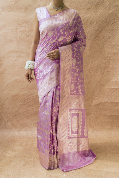 Katan Sona Rupa Jaal Lavender Saree