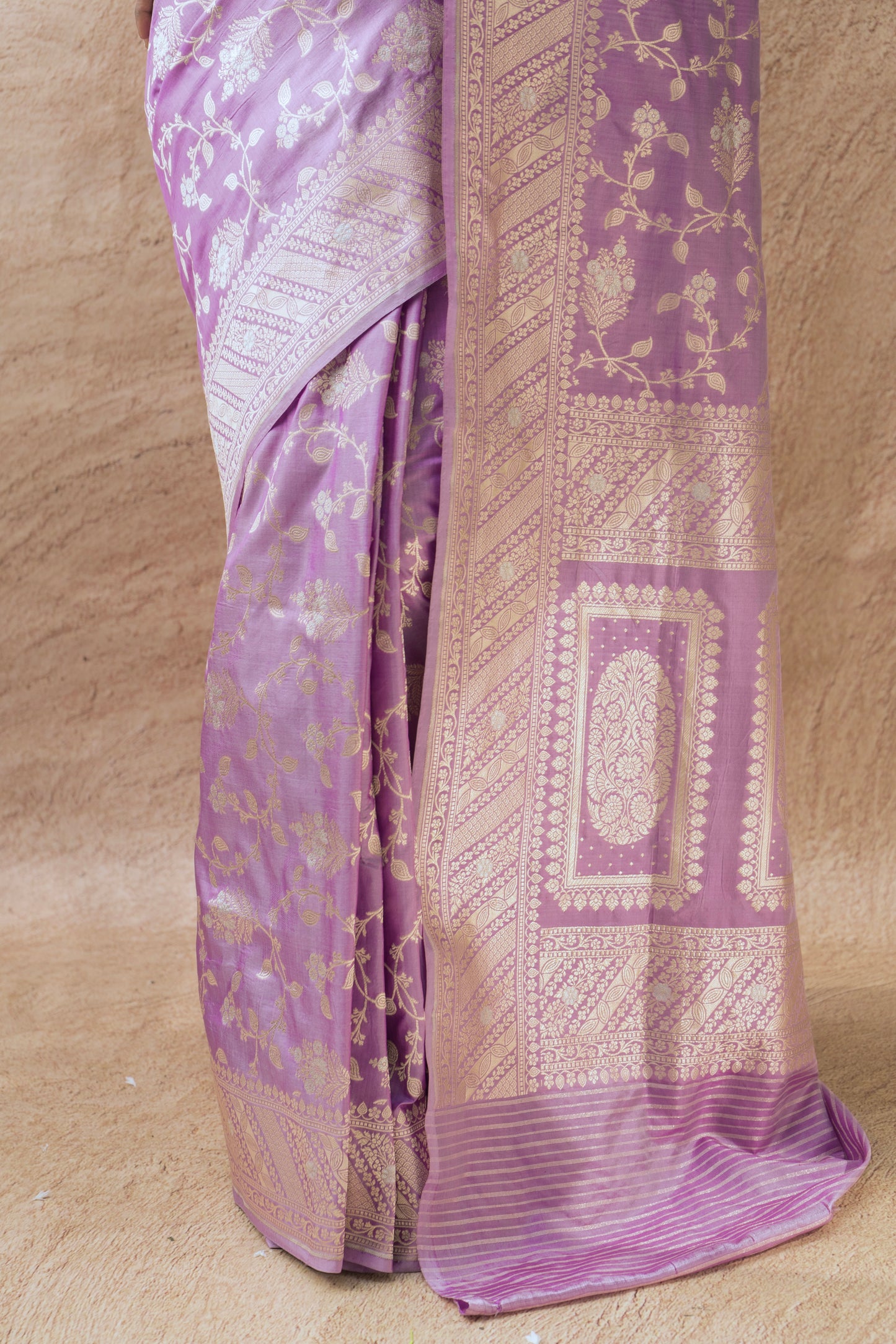 Katan Sona Rupa Jaal Lavender Saree