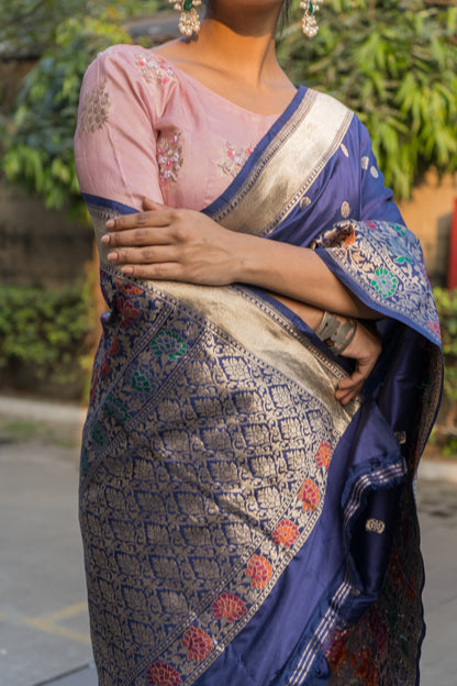 Katan Paithani Blue Saree