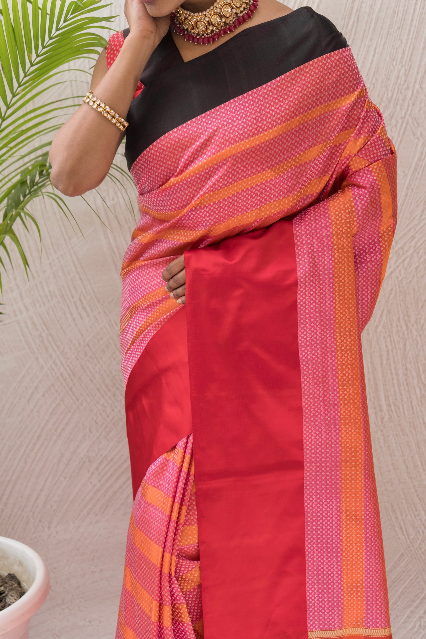 Handloom Katan Kadhua Multicolored Saree