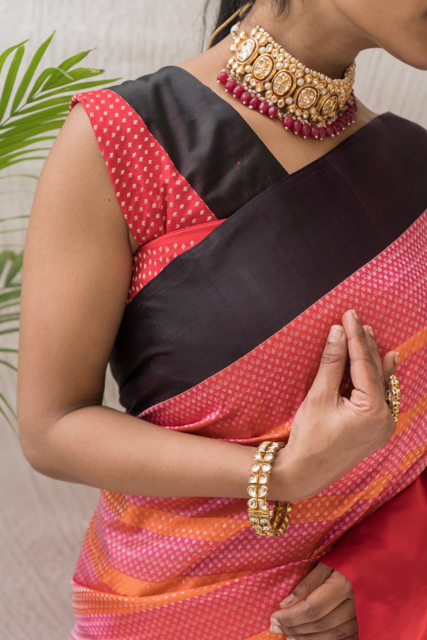 Handloom Katan Kadhua Multicolored Saree