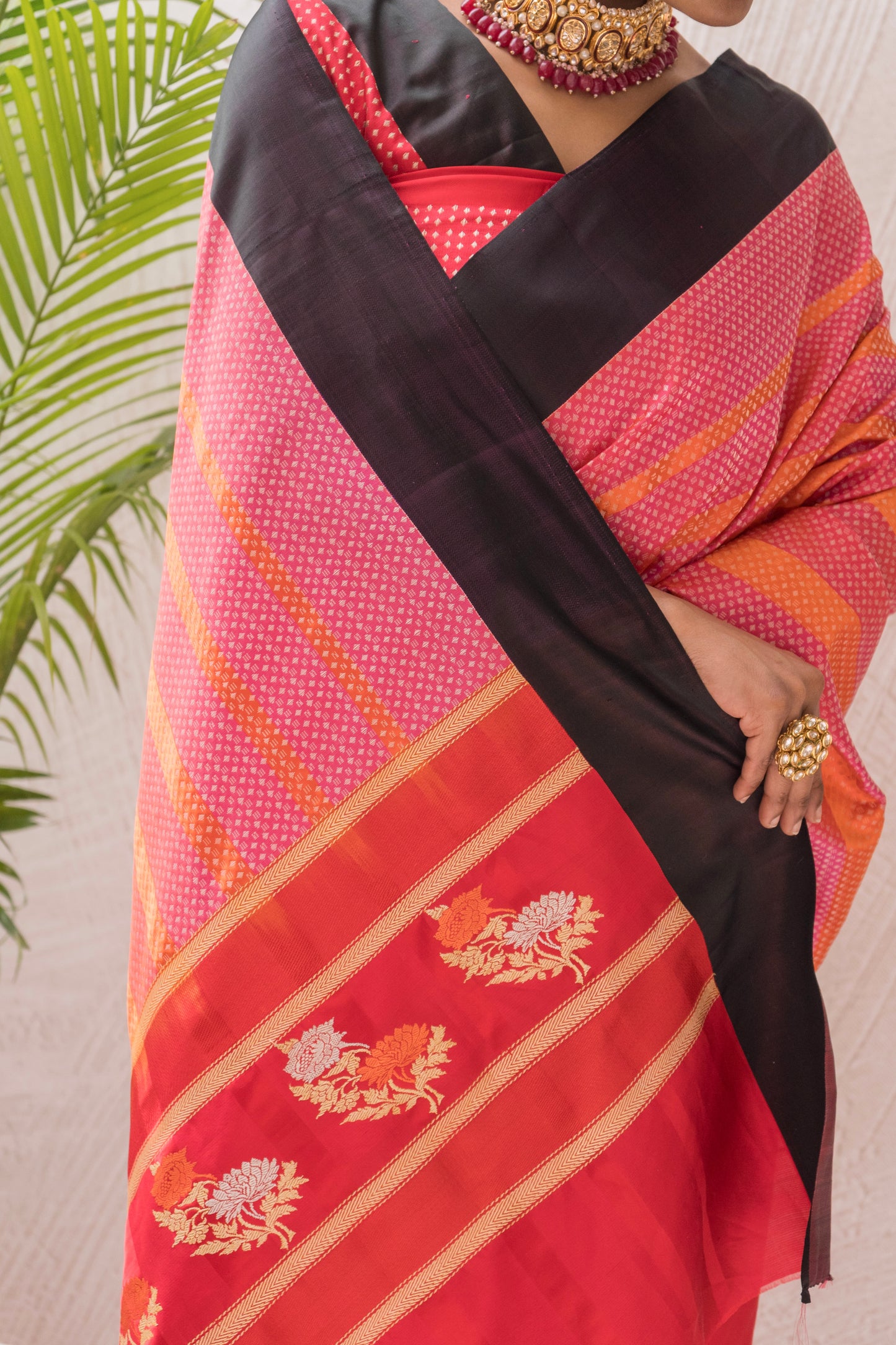 Handloom Katan Kadhua Multicolored Saree
