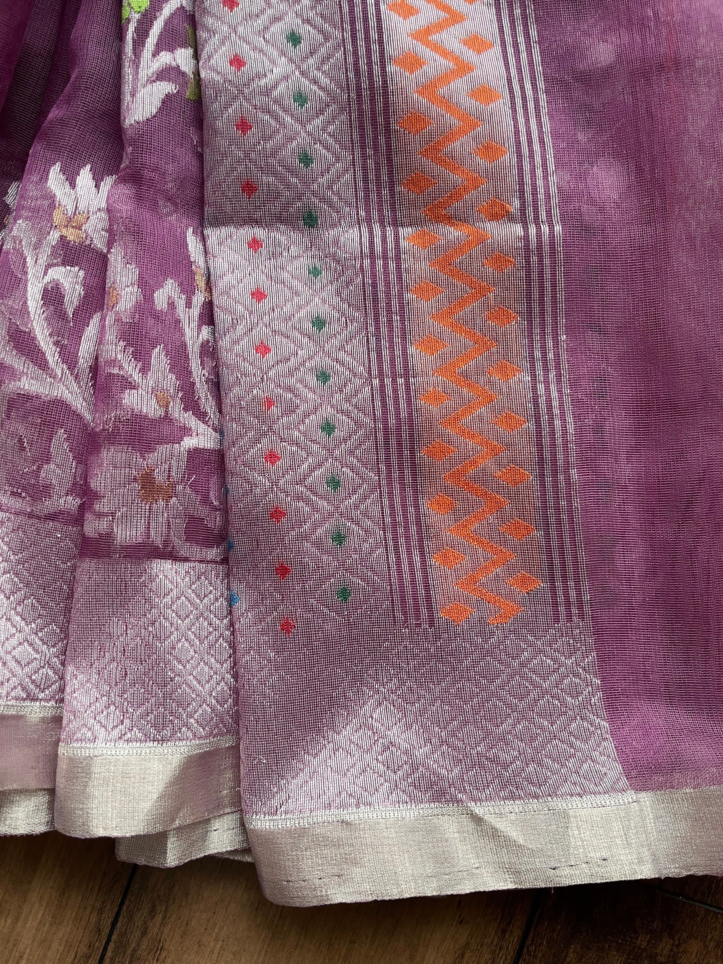 Khaddi Net Kadhua Lavender Saree