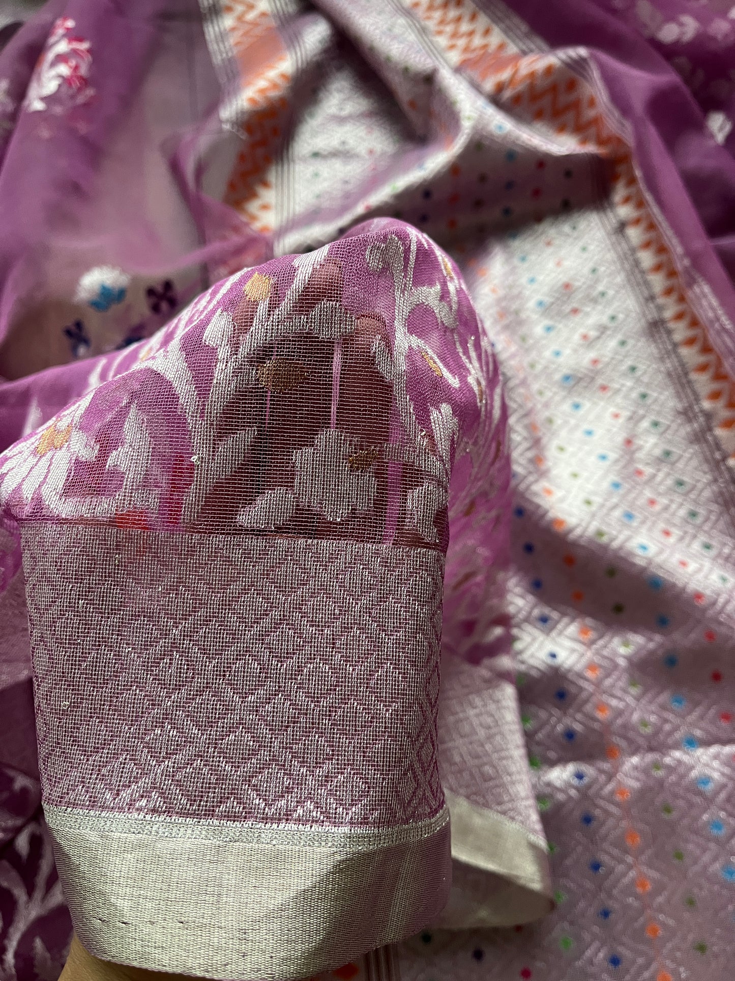Khaddi Net Kadhua Lavender Saree