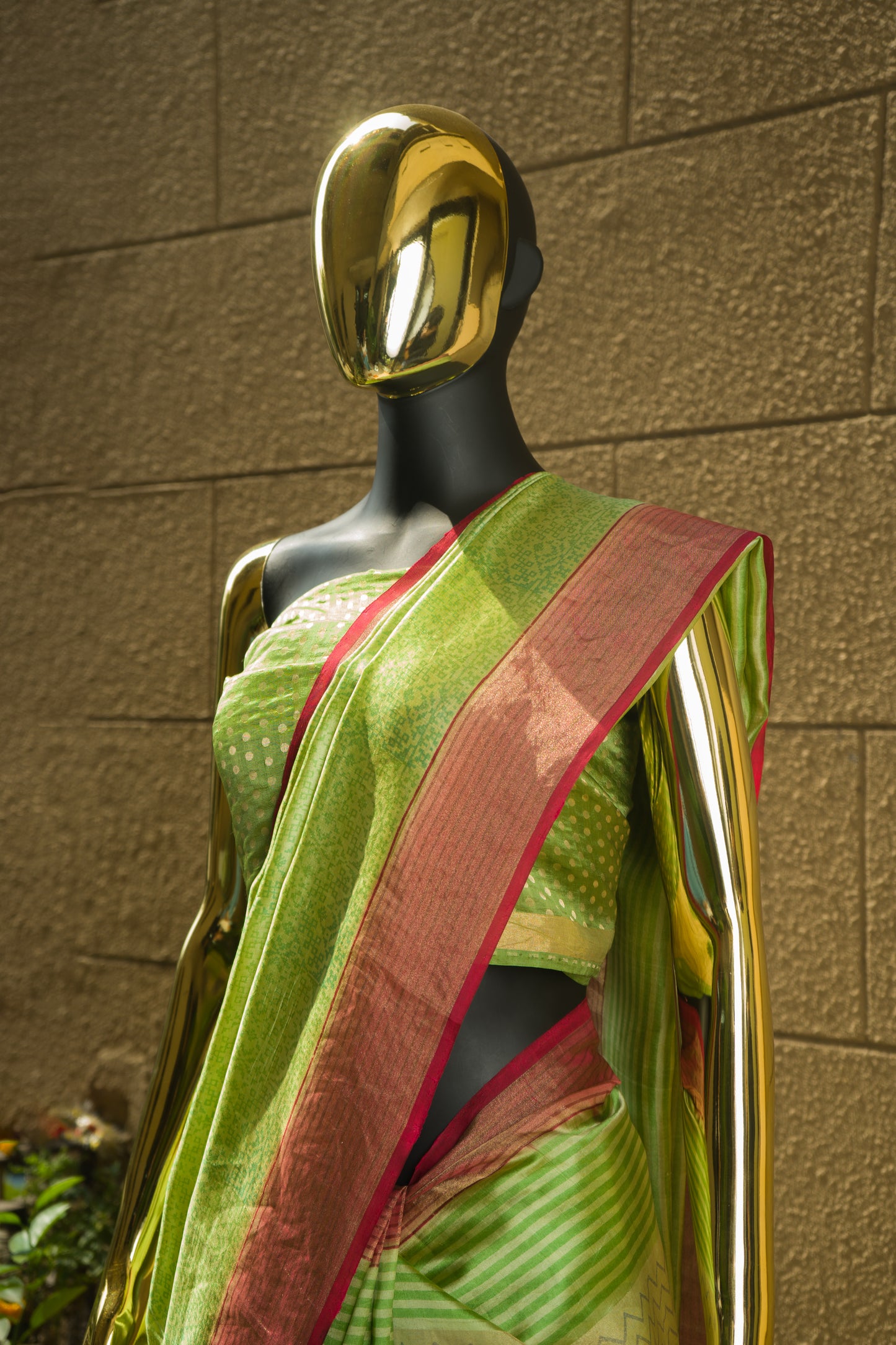 Printed Green Saree