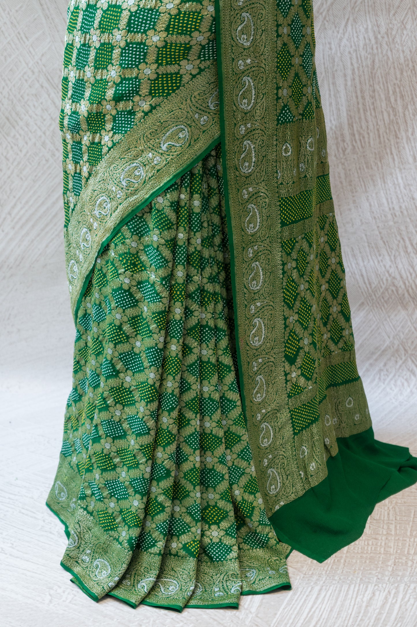 Green Sona Rupa Bandhej Saree