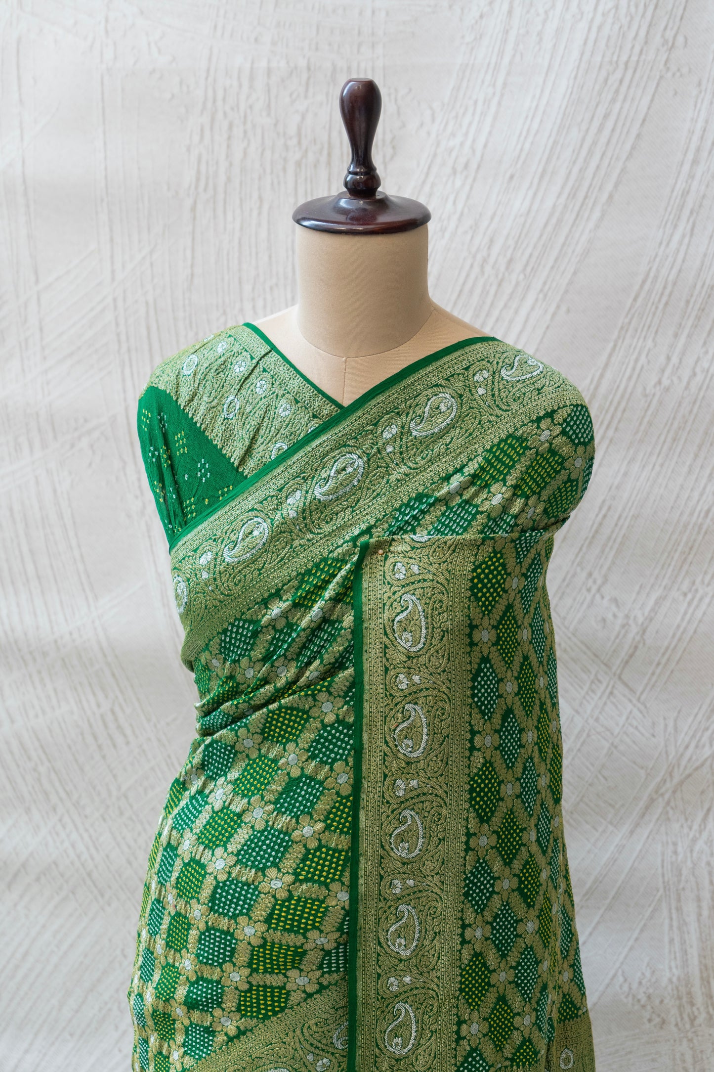 Green Sona Rupa Bandhej Saree